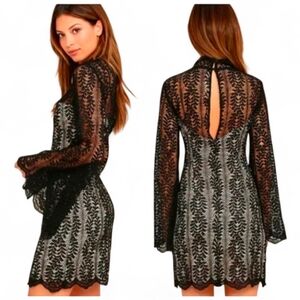 NWT KEEPSAKE THE LABEL / REVOLVE Uptown Black Lace Dress - XS